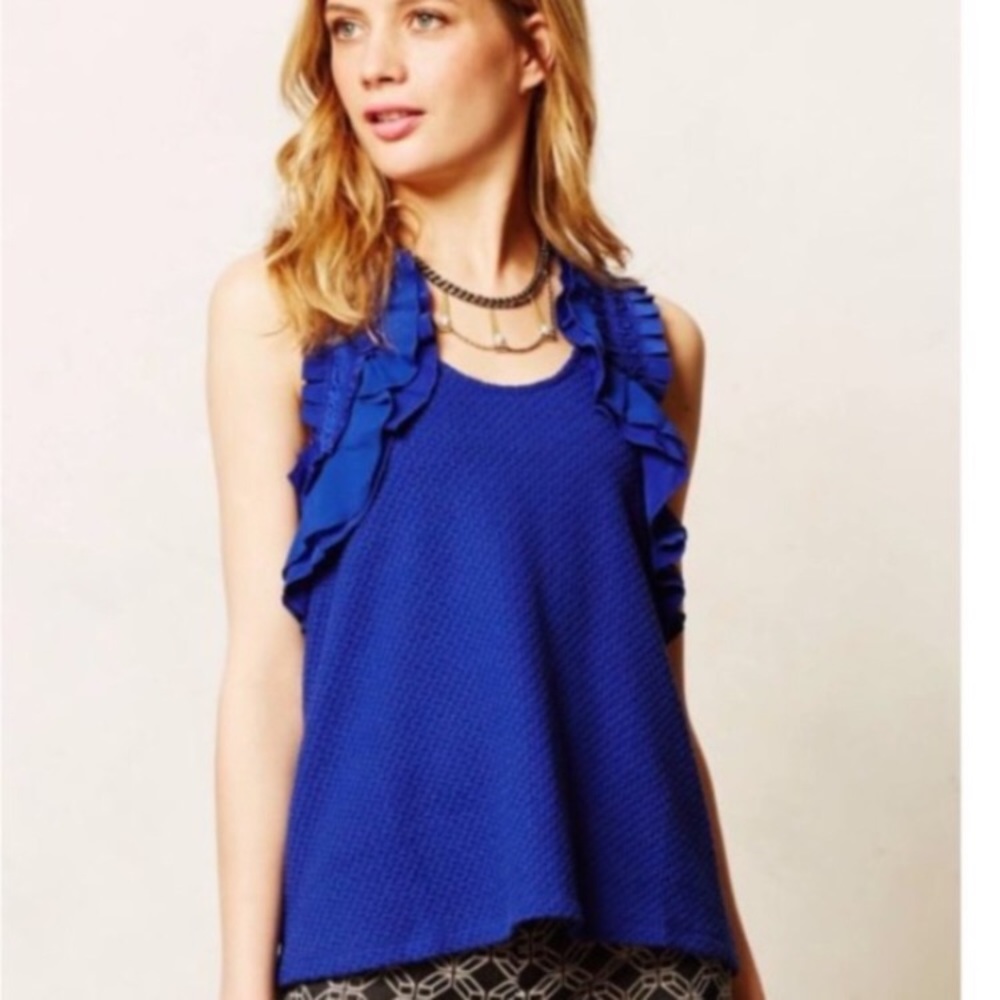 Anthropologie Deletta ruffle tank top
